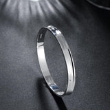 Classic 7" Slip on Bangle in 18K White Gold Plated