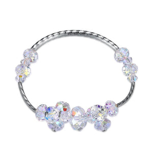 Aurora Borealis Stones Sterling Silver Bubble Bracelet
