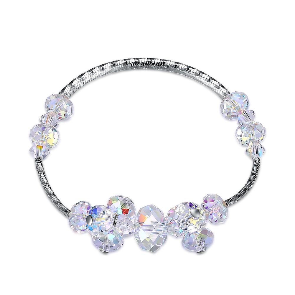 Aurora Borealis Stones Sterling Silver Bubble Bracelet