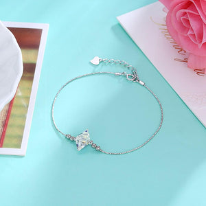 Diamond Cut Aurora Borealis Stones Sterling Silver Charm Bracelet