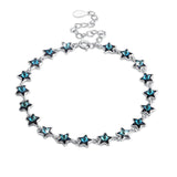 CT Bermuda Blue Swarovski Crystals Sterling Silver Bracelet
