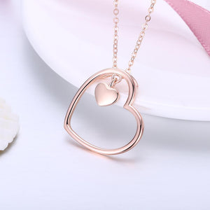 14K Rose Gold over Sterling Silver Heart \Necklace